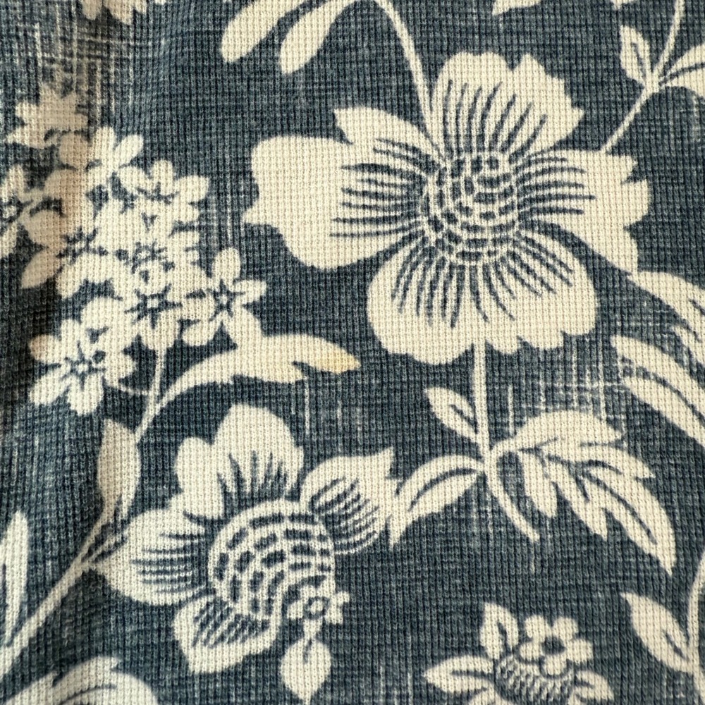 Polo Ralph Lauren Mens Medium Floral Shirt Cotton Blue White Short Sleeve - Picture 9 of 9